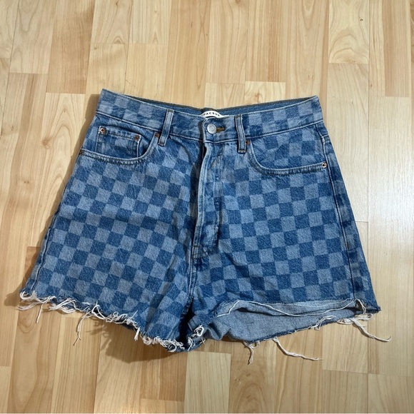 PacSun Pants - Pacsun Womens Ultra High Rise checkered Vintage Shorts Size 26